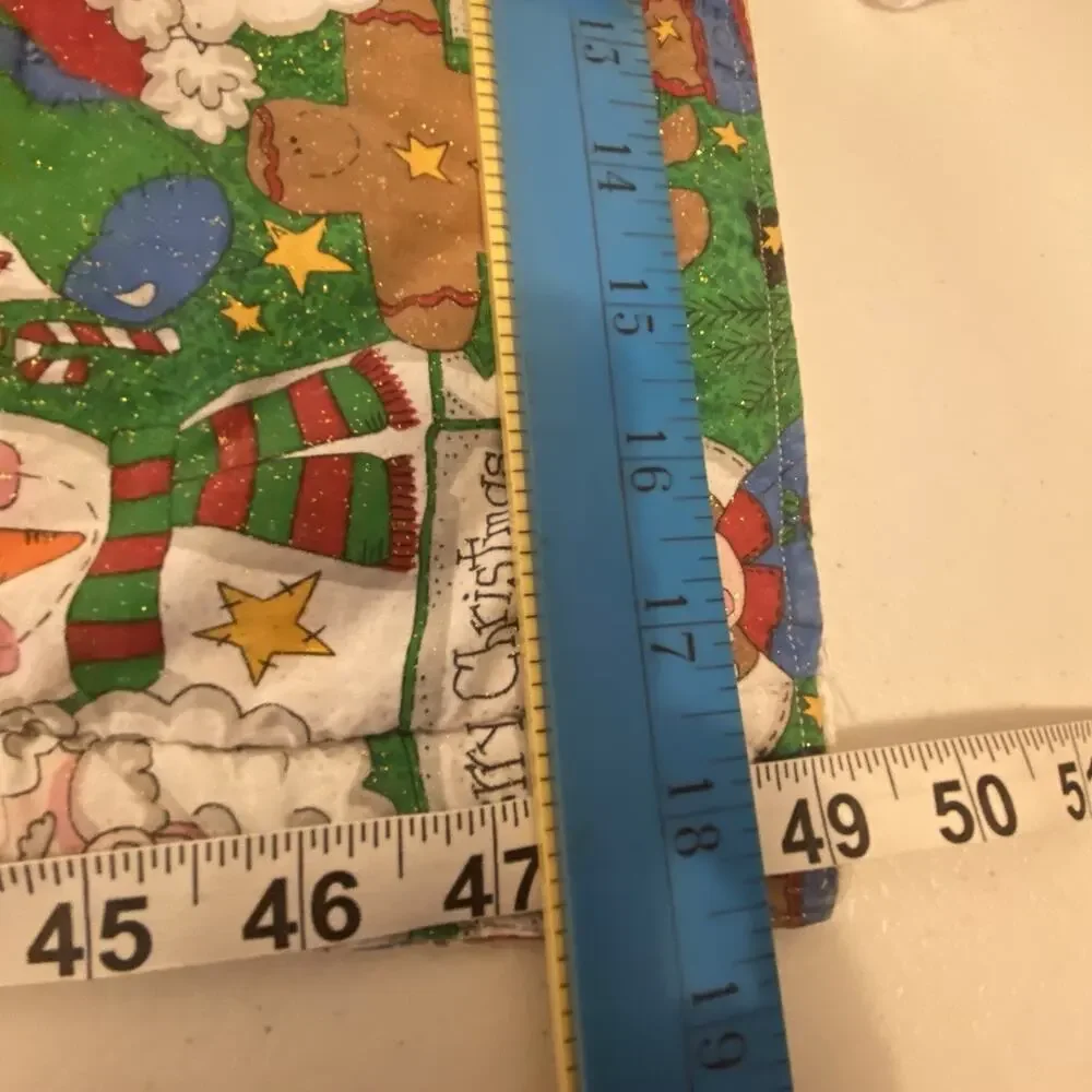 Vintage MCM CottageHome Christmas Quilted TableRunner 49x18